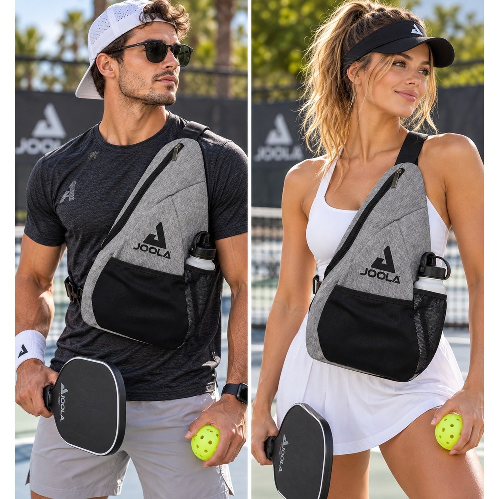 JOOLA Sling Bag Heather Grey Athletic Gym Sports Pickleball Crossbody Bag #1640